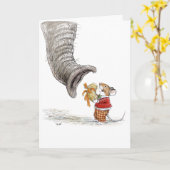 Gelukkige Verjaardag Muis en Olifant Kaart (Gele Bloem)