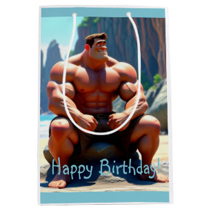 Gelukkige Verjaardag Muscleman Medium Cadeauzakje