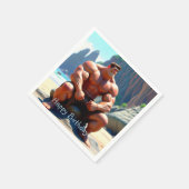 Gelukkige Verjaardag Muscleman Servet (Hoek)