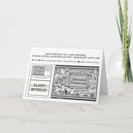 Gelukkige verjaardag Musical Notation Font Kaart (Achterkant)