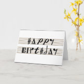 Gelukkige verjaardag Musical Notation Font Kaart (Gele Bloem)