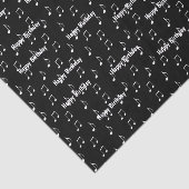 Gelukkige Verjaardag Musical Zwart Wit Theme Notes Tissuepapier (Detail)