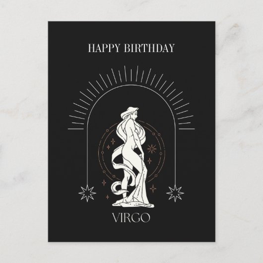 Gelukkige Verjaardag Mystic Maagd Zodiac Horoscoop Briefkaart (Voorkant)