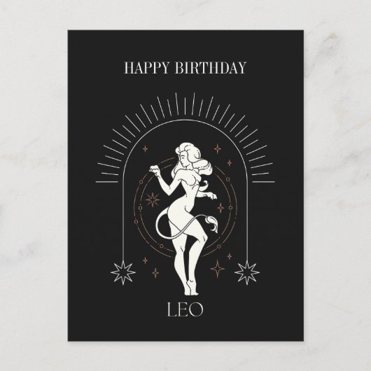 Gelukkige Verjaardag Mystiek Leo Zodiac Horoscoop Briefkaart (Voorkant)