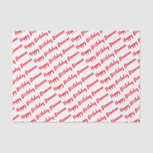 Gelukkige Verjaardag NAAM Custom Tissuepapier (Voorkant)