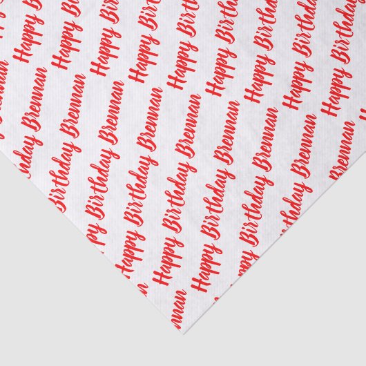 Gelukkige Verjaardag NAAM Custom Tissuepapier (Detail)