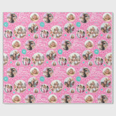 Gelukkige Verjaardag Naam Leeftijd Fotocollage Bri Cadeaupapier (Vlak)