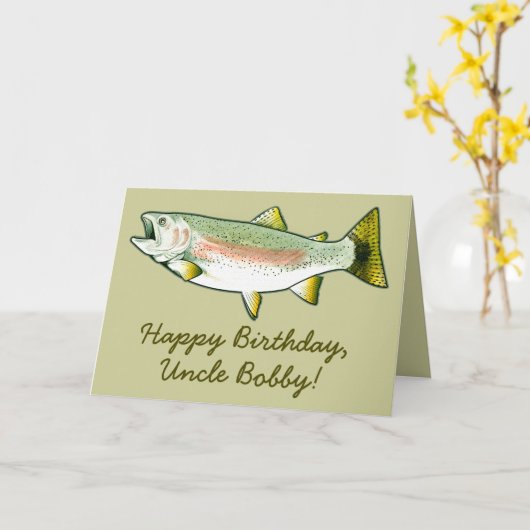 Gelukkige Verjaardag Naam  Regenboog Forel Kaart (Gele Bloem)