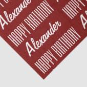 Gelukkige Verjaardag Naam Rood Weefsel Papier (Detail)