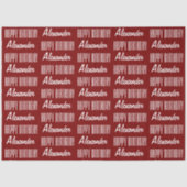 Gelukkige Verjaardag Naam Rood Weefsel Papier (Voorkant)