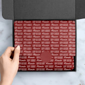 Gelukkige Verjaardag Naam Rood Weefsel Papier