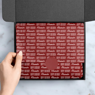 Gelukkige Verjaardag Naam Rood Weefsel Papier