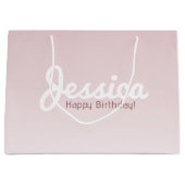 Gelukkige verjaardag,  naam | Roos Ombre Groot Cadeauzakje (Voorkant)
