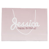 Gelukkige verjaardag,  naam | Roos Ombre Groot Cadeauzakje (Achterkant)