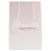 Gelukkige verjaardag,  naam | Roos Ombre Medium Cadeauzakje (Achterkant)