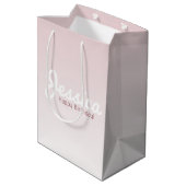 Gelukkige verjaardag,  naam | Roos Ombre Medium Cadeauzakje (Achterkant Gekanteld)