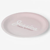 Gelukkige verjaardag,  naam | Roos Ombre Papieren Bordje (Gekanteld)