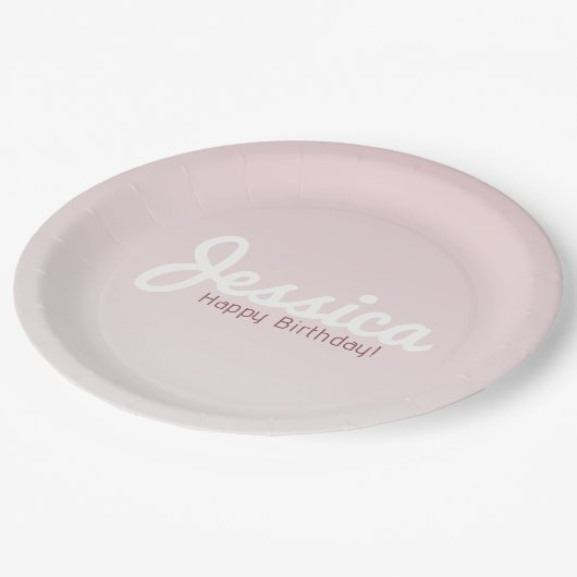 Gelukkige verjaardag,  naam | Roos Ombre Papieren Bordje (Gekanteld)