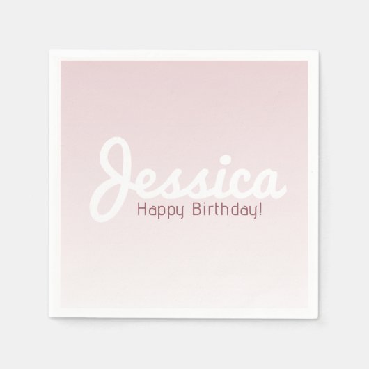 Gelukkige verjaardag,  naam | Roos Ombre Servet (Voorkant)
