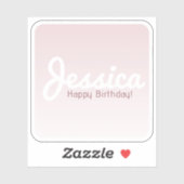 Gelukkige verjaardag,  naam | Roos Ombre Sticker (Vel)