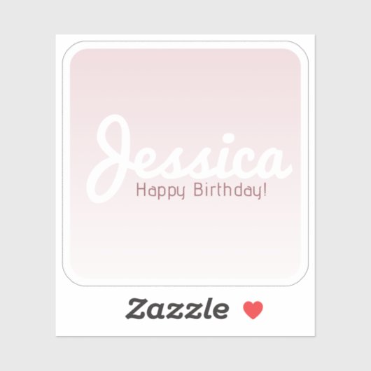 Gelukkige verjaardag,  naam | Roos Ombre Sticker (Vel)