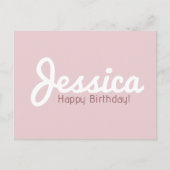 Gelukkige verjaardag,  naam | Rosé goud Briefkaart (Voorkant)