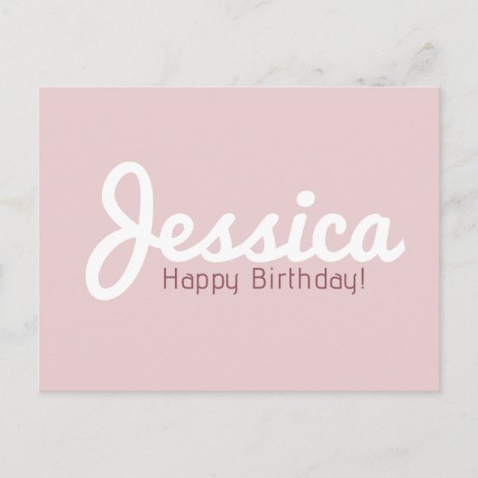 Gelukkige verjaardag,  naam | Rosé goud Briefkaart (Voorkant)