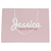 Gelukkige verjaardag,  naam | Rosé goud Groot Cadeauzakje (Voorkant)