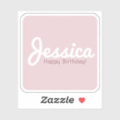 Gelukkige verjaardag,  naam | Rosé goud Sticker (Vel)