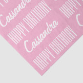 Gelukkige Verjaardag Naam Roze Weefsel Papier (Detail)
