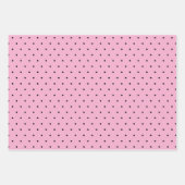 Gelukkige Verjaardag Naam Zwart Licht Roze Polka D Inpakpapier Vel (Voorkant 3)