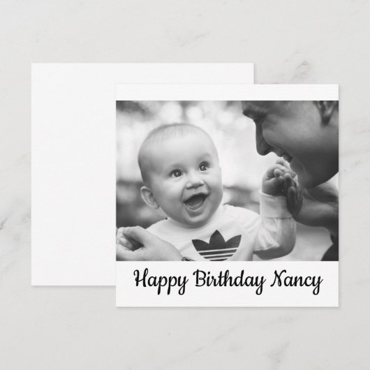 Gelukkige verjaardag Nancy Aankondiging (Voorkant / Achterkant)