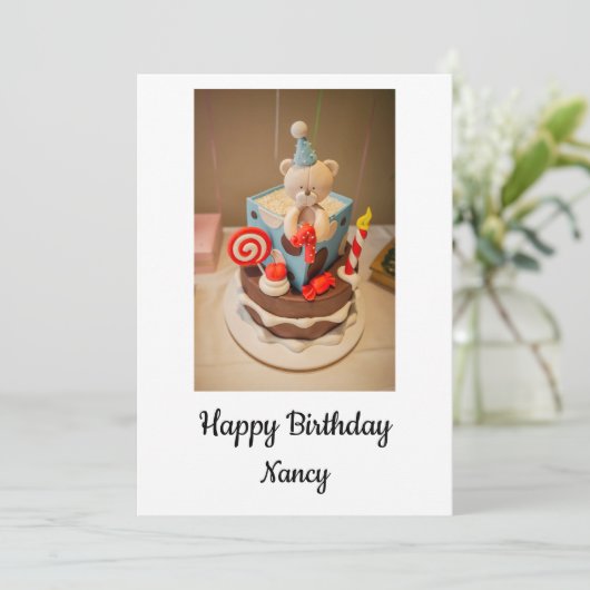 Gelukkige verjaardag Nancy Feestdagenkaart (Staand voorkant)
