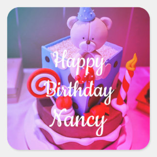 Gelukkige verjaardag Nancy Vierkante Sticker