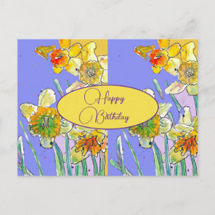 Gelukkige verjaardag Narcis bloem Geel Briefkaart