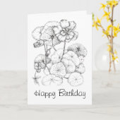 Gelukkige Verjaardag Nasturtium Bloem Tekening Art Kaart (Gele Bloem)