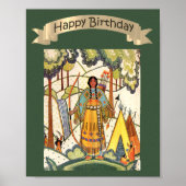 Gelukkige Verjaardag Native American vrouw borduur Poster (Voorkant)