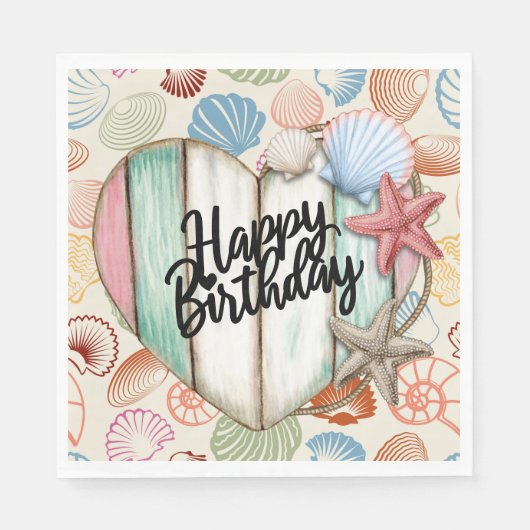 Gelukkige Verjaardag Nautical Servet (Voorkant)
