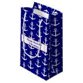 Gelukkige Verjaardag Nautisch Rood Wit en Blauw An Klein Cadeauzakje (Voorkant Gekanteld)