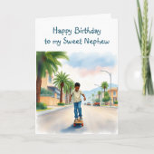 Gelukkige verjaardag neef | Jongen op de fiets in Kaart (Voorkant)