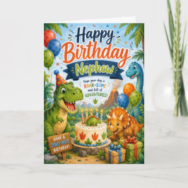 Gelukkige verjaardag neefje Dinosaur Adventure Kaart