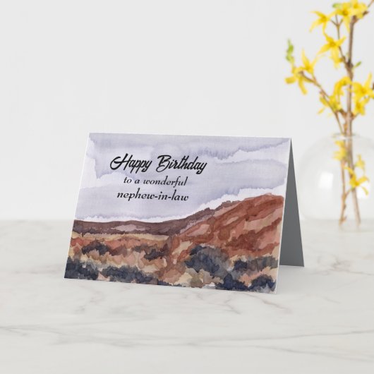 Gelukkige verjaardag neefje in de wet woestijnland kaart (Gele Bloem)