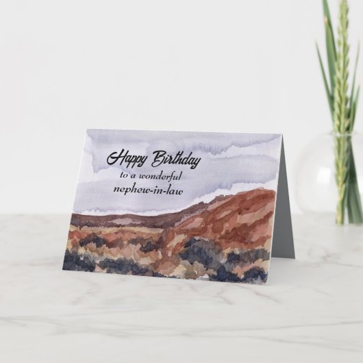 Gelukkige verjaardag neefje in de wet woestijnland kaart (Voorkant)