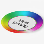 Gelukkige Verjaardag Neon Rainbow Vortex Papieren Bordje (Gekanteld)