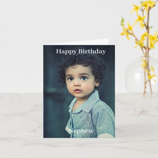 Gelukkige Verjaardag Nephew Custom Photo Kaart (Gele Bloem)