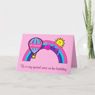 Gelukkige Verjaardag Nichtje met Zon en Regenboog Kaart