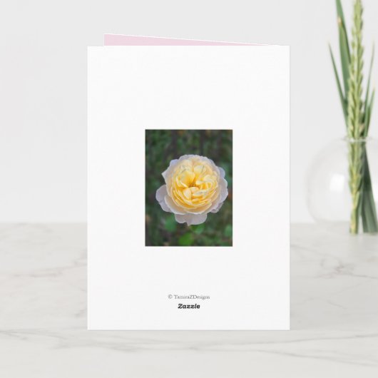 Gelukkige Verjaardag Nichtje Pastel Gele Rozen Kaart (Achterkant)