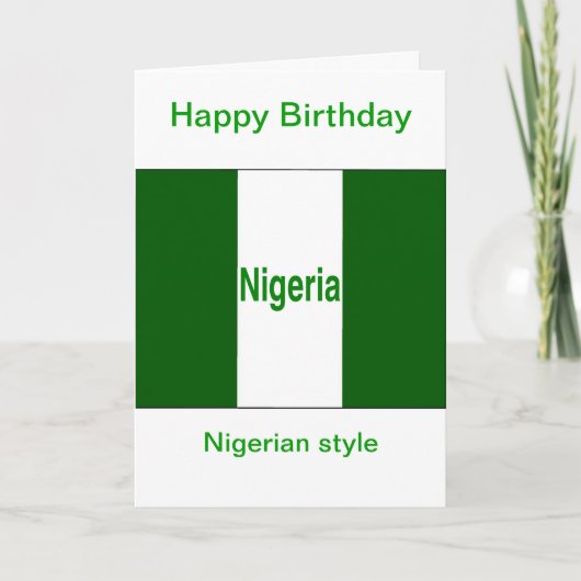 Gelukkige verjaardag Nigeria Kaart (Voorkant)