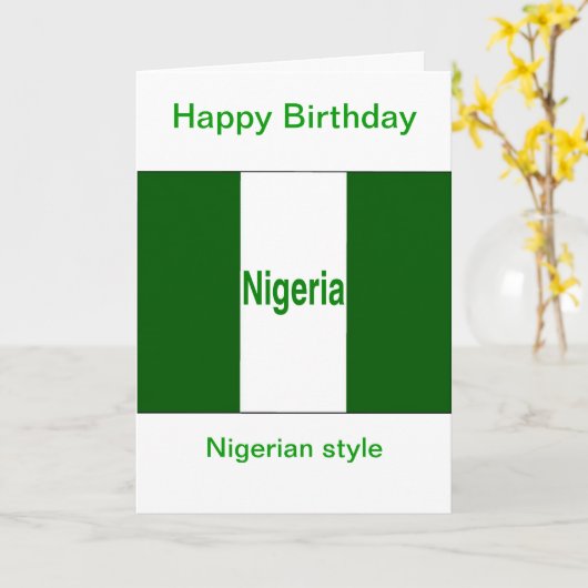 Gelukkige verjaardag Nigeria Kaart (Gele Bloem)