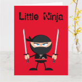 Gelukkige Verjaardag Ninja Warrior met twee Katana Kaart (Gele Bloem)